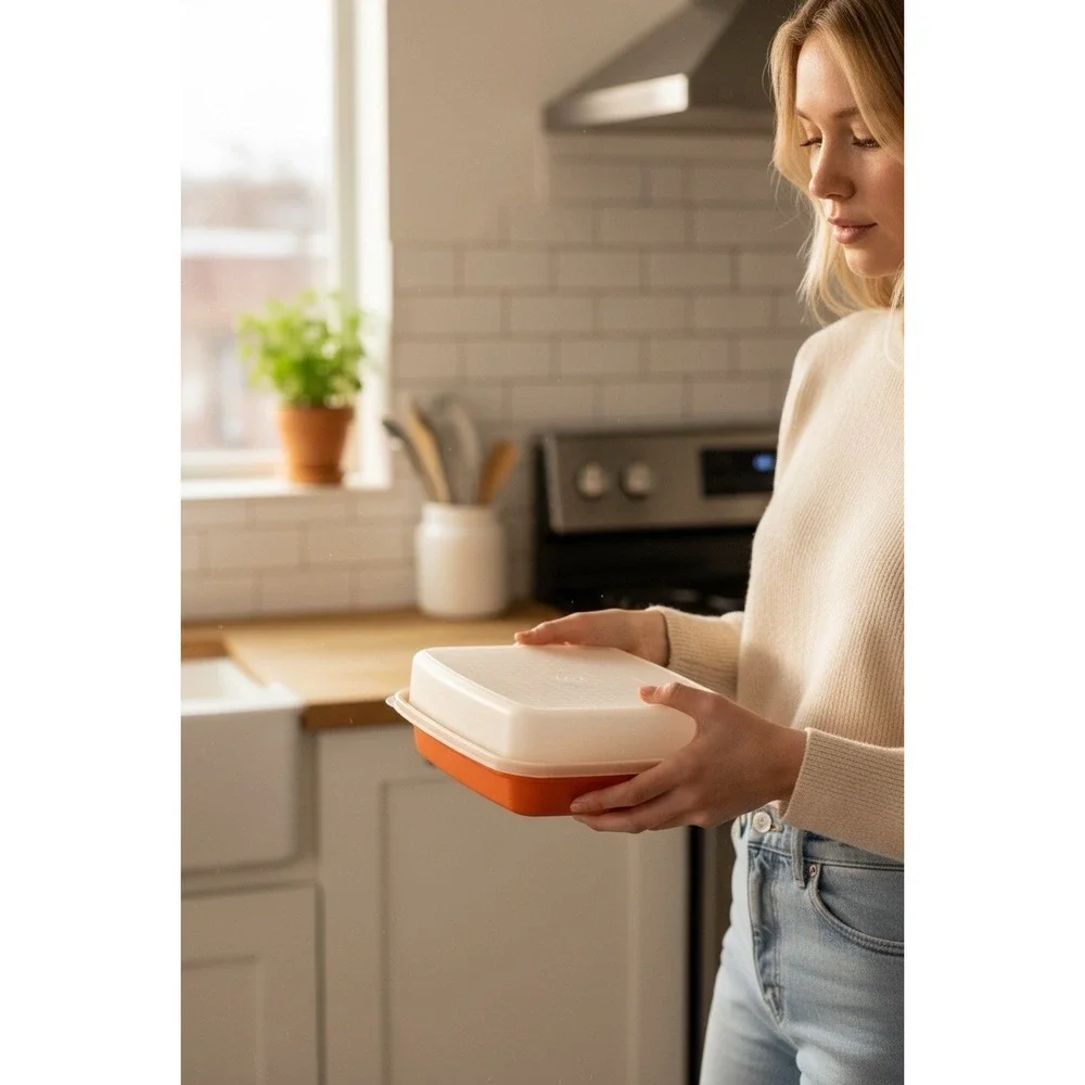Vintage Tupperware .  Season-Serve® ~ Paprika Sheer ~ #1294-1 ~ Made USA 12